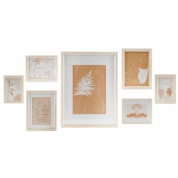 Κάδρα φωτογραφιών τοίχου DKD Home Decor 32,5 x 1,5 x 45 cm Κρυστάλλινο Φυσικό Καφέ Σύγχρονη Ξύλο MDF