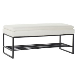 Foot-of-bed Bench DKD Home Decor Μαύρο Μπεζ Σίδερο 80,5 x 36 x 35,5 cm