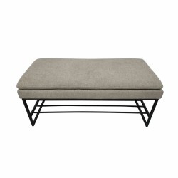 Foot-of-bed Bench DKD Home Decor Μαύρο Μπεζ πολυεστέρας Σίδερο (80 x 36 x 35 cm)