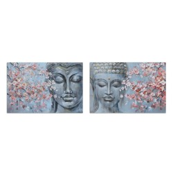 Καμβάς DKD Home Decor 120 x 2,8 x 80 cm Βούδας Ανατολικó (x2)