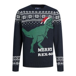 Unisex Μπλούζα Ζέρσεϊ Jack & Jones T REX Ναυτικό Μπλε