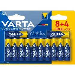 Αλκαλικές Μπαταρίες Varta Longlife Power AA 1,5 V (12 Μονάδες)