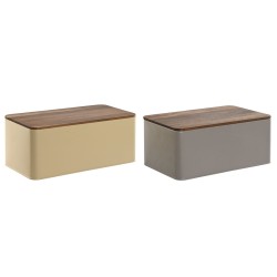 Panera Home ESPRIT Μπεζ Γκρι Μέταλλο ξύλο ακακίας 33 x 18 x 12 cm (x2)