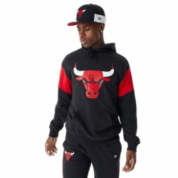 Unisex Φούτερ με Κουκούλα New Era NBA Colour Insert Chicago Bulls Μαύρο