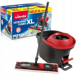 Mop with Bucket Vileda Ultramat Turbo XL Μαύρο Κόκκινο Μικροΐνες