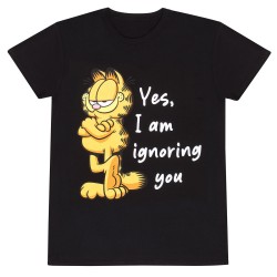 Unisex Μπλούζα με Κοντό Μανίκι Garfield Ignoring You Μαύρο