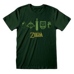 Unisex Μπλούζα με Κοντό Μανίκι The Legend of Zelda Icons Σκούρο πράσινο