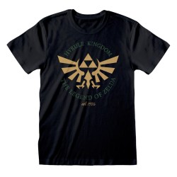 Unisex Μπλούζα με Κοντό Μανίκι The Legend of Zelda Hyrule Kingdom Crest Μαύρο