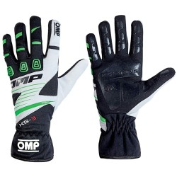 Karting Gloves OMP KS-3 MY2018 XXS kart Λευκό Μαύρο Πράσινο