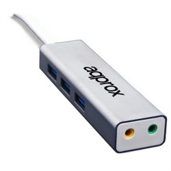 Εξωτερική Κάρτα Ήχου approx! APPUSB51HUB USB 3.0 3.5 mm Γκρι