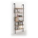 Βιβλιοπωλείο Alexandra House Living Μαύρο Eik Μέταλλο Ξύλο MDP 60 x 181 x 20 cm Σκάλα Βιομηχανικό 6 Ράφια