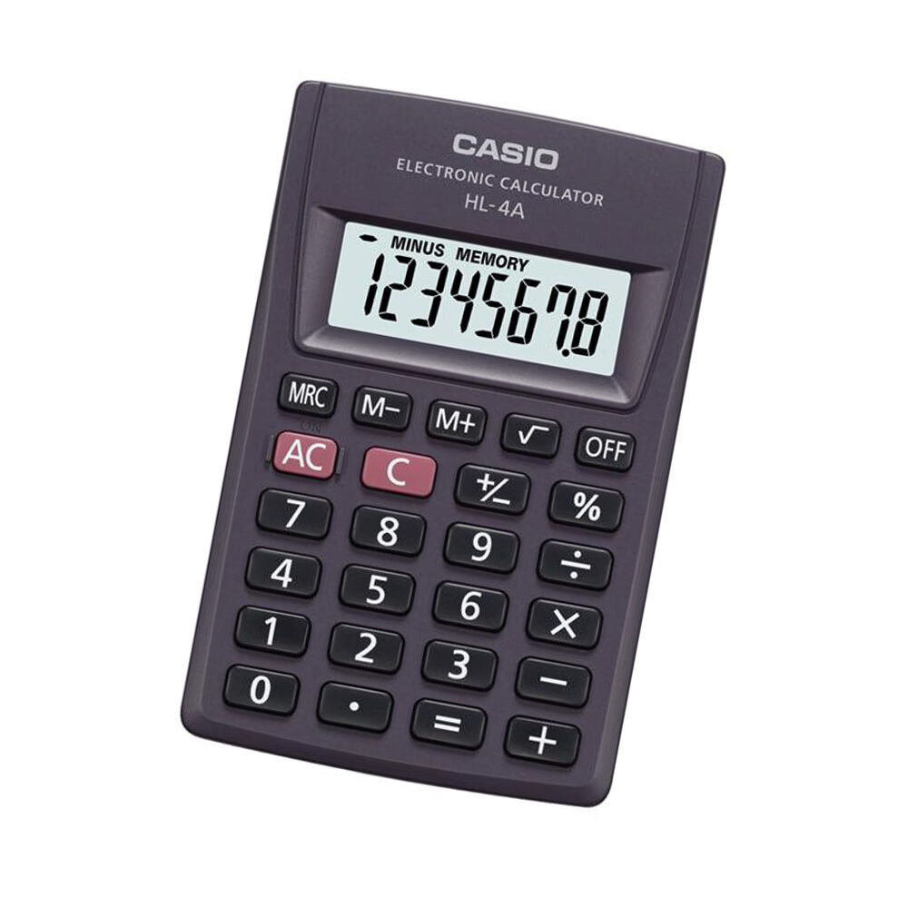 Αριθμομηχανή Casio HL-4A Γκρι Ρητίνη 8 x 5 cm