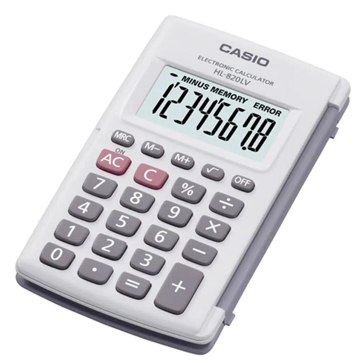 Αριθμομηχανή Casio HL-820LV-WE Γκρι Ρητίνη 10 x 6 cm