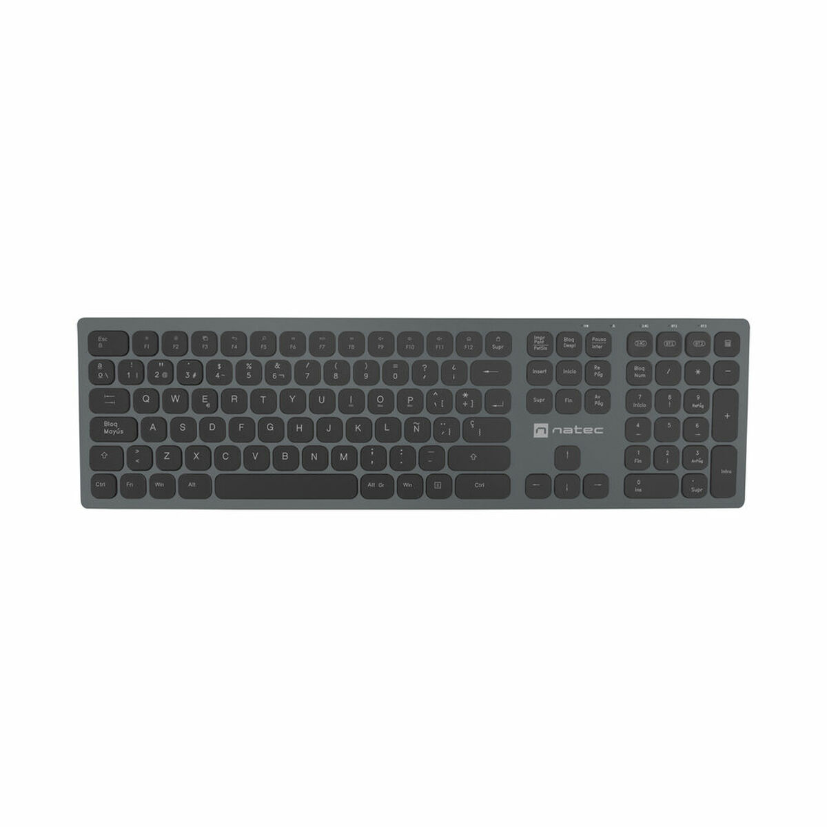 Bluetooth Πληκτρολόγιο Natec NKL-1830 Ισπανικό Qwerty Πολύχρωμο Μαύρο/Γκρι Ισπανικά QWERTY