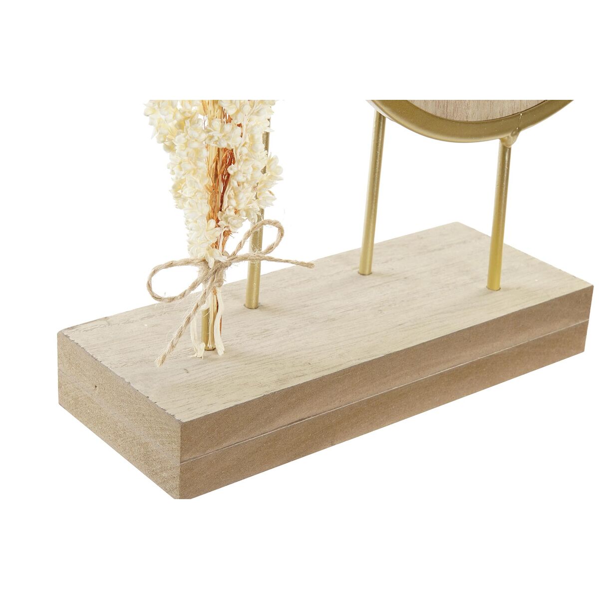 Bordklokke DKD Home Decor 26 x 8 x 53 cm Καθρέφτης Φυσικό Χρυσό Μέταλλο Ξύλο MDF