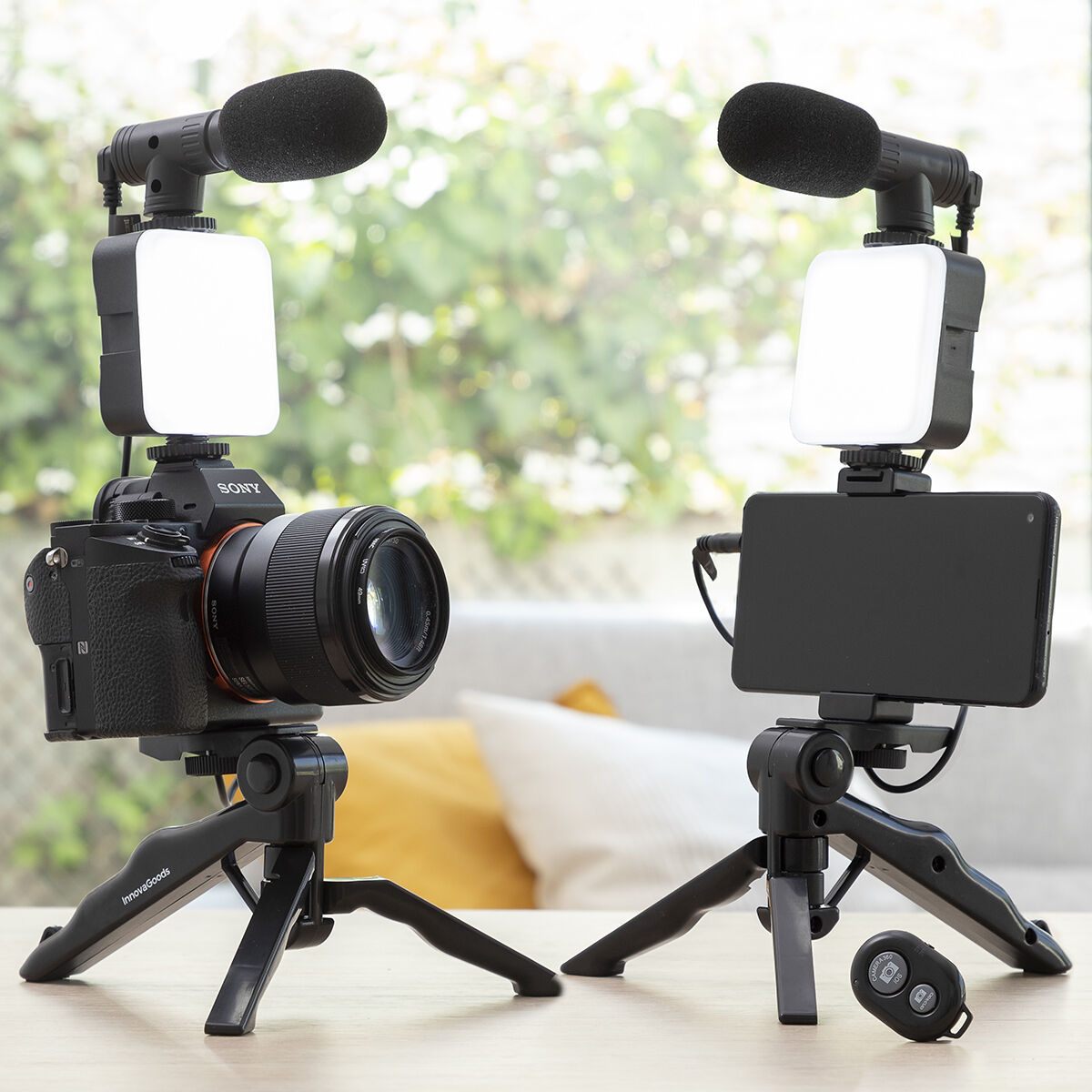 Kit Vlogging με Φως, Μικρόφωνο και Τηλεχειριστήριο Plodni InnovaGoods 6 Τεμάχια