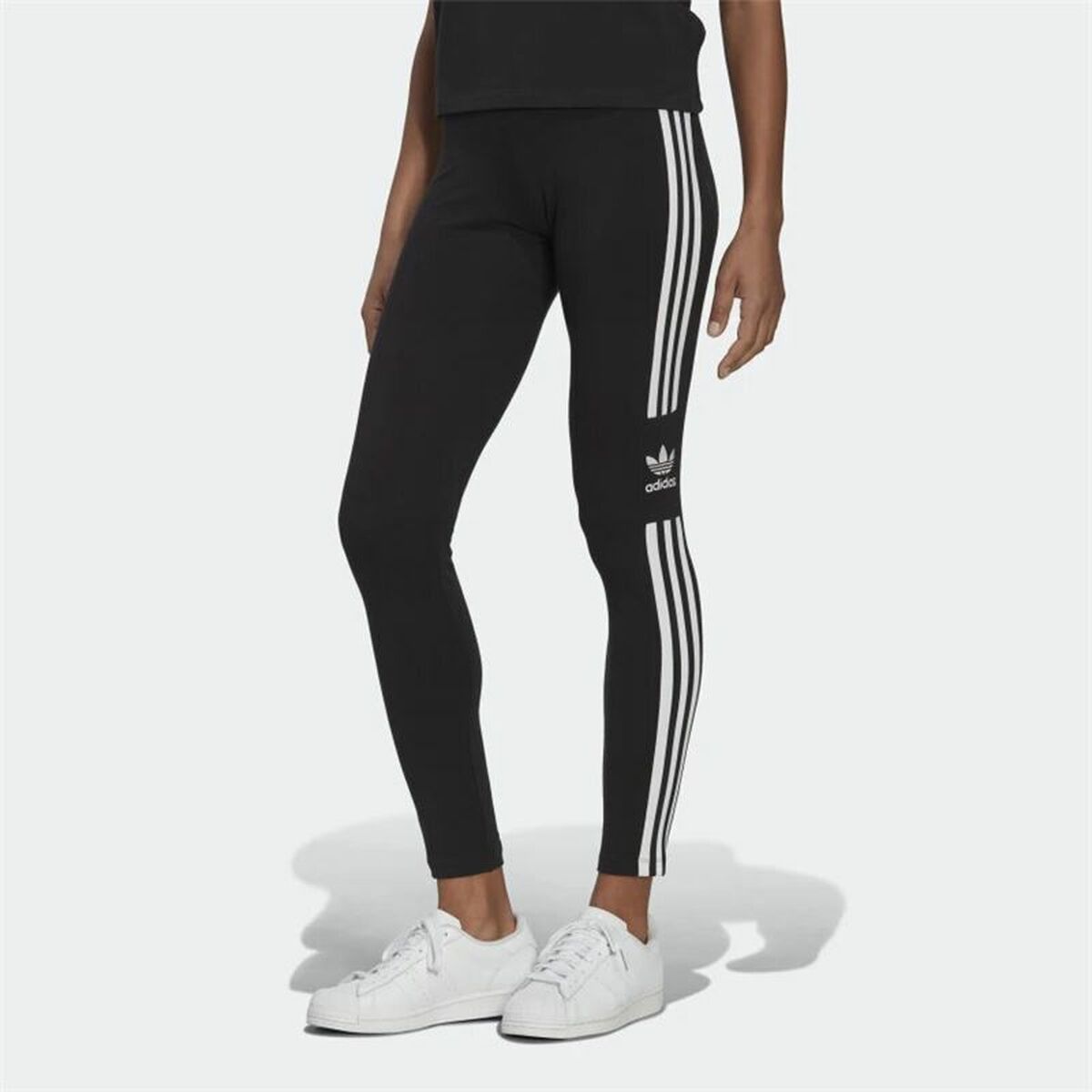 Αθλητικά Γυναικεία Κολάν Adidas Adicolor 3 Stripes Trefoil Μαύρο