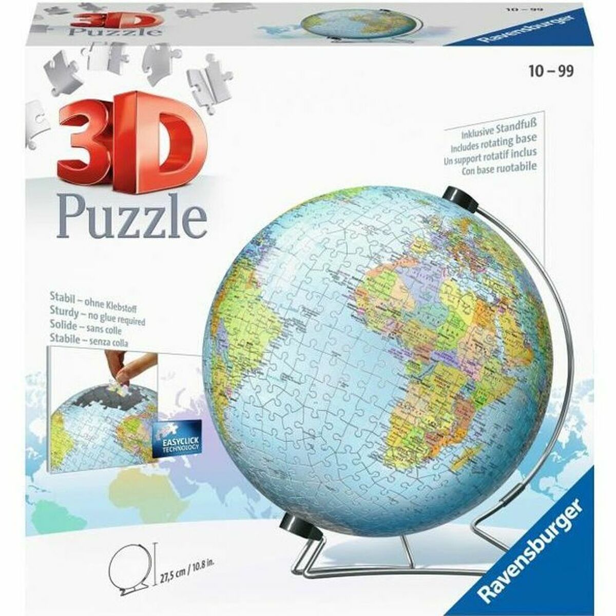 3D Παζλ Ravensburger Single Color Globe Unique 540 Τεμάχια (Δωρεάν Μεταφορικά)