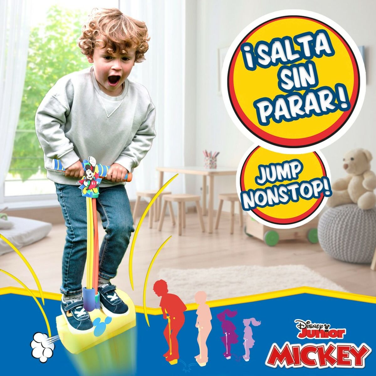 Άλτης pogo Mickey Mouse 3D Κίτρινο Παιδικά (4 Μονάδες)