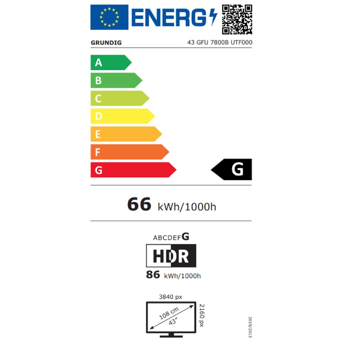 Smart TV Grundig 43GFU7800BE 4K Ultra HD 43