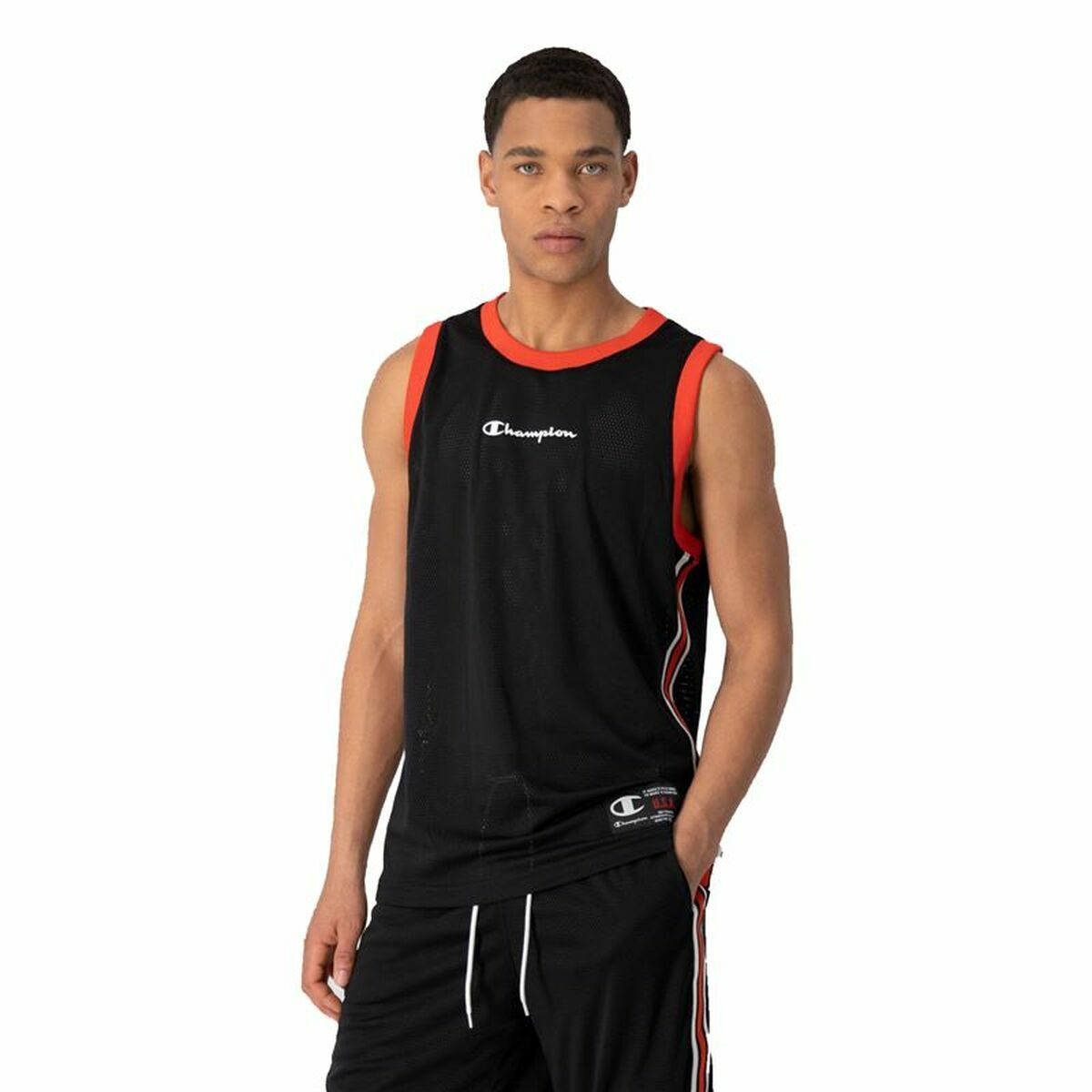 Αμάνικο Ανδρικό Mπλουζάκι Champion Tank Top Μαύρο