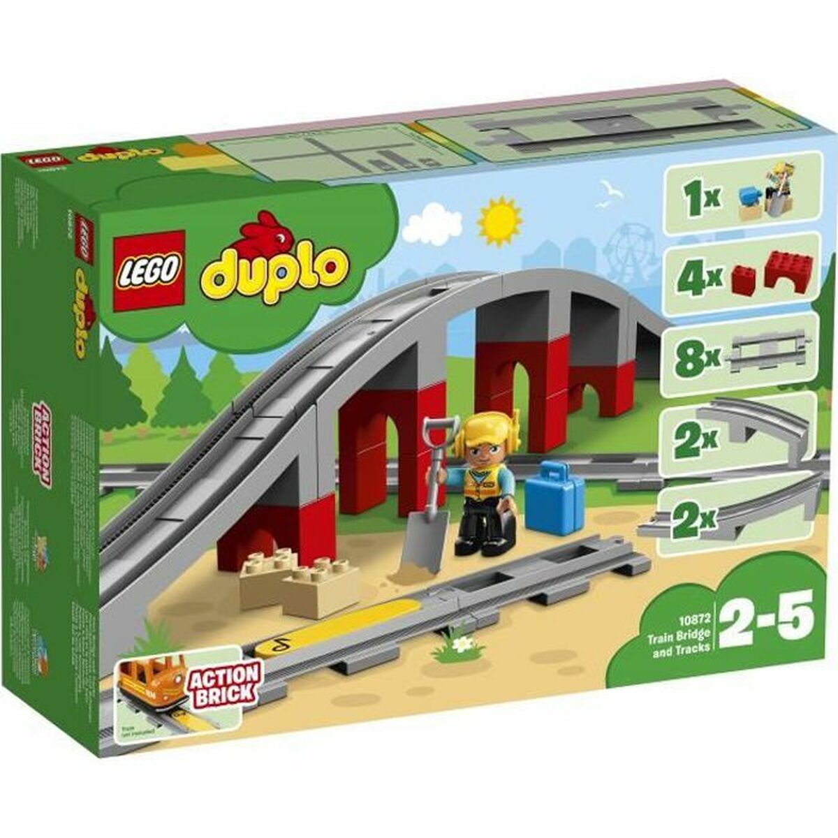 Playset Οχημάτων   Lego DUPLO 10872 Train rails and bridge         26 Τεμάχια