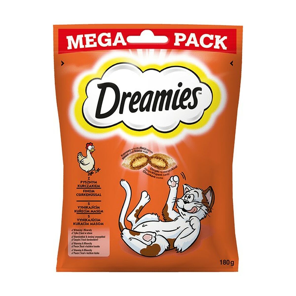 Snack for Cats Dreamies 180 g Λιχουδιές Κοτόπουλο 180 ml