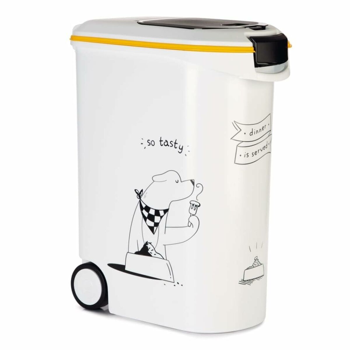 Pet food canister Curver 794096 Με τροχούς Λευκό Πλαστική ύλη 20 kg 54 L 49,3 x 27,8 x 60,5 cm