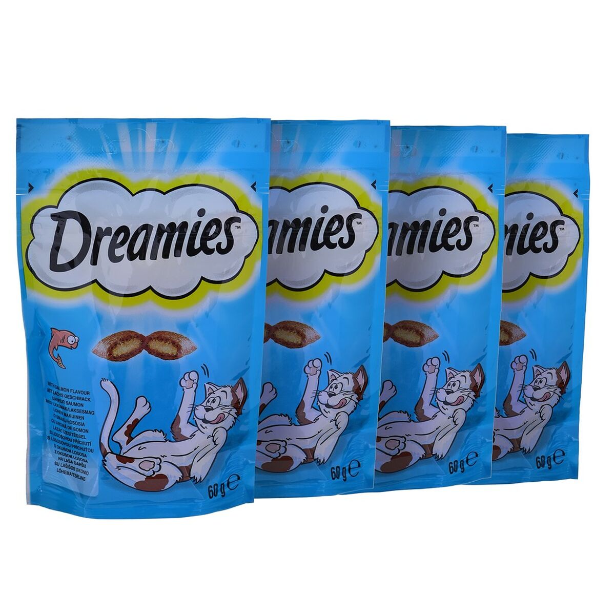 Snack for Cats Dreamies Variety 12 x 60 g Κοτόπουλο Salmon Τυρί