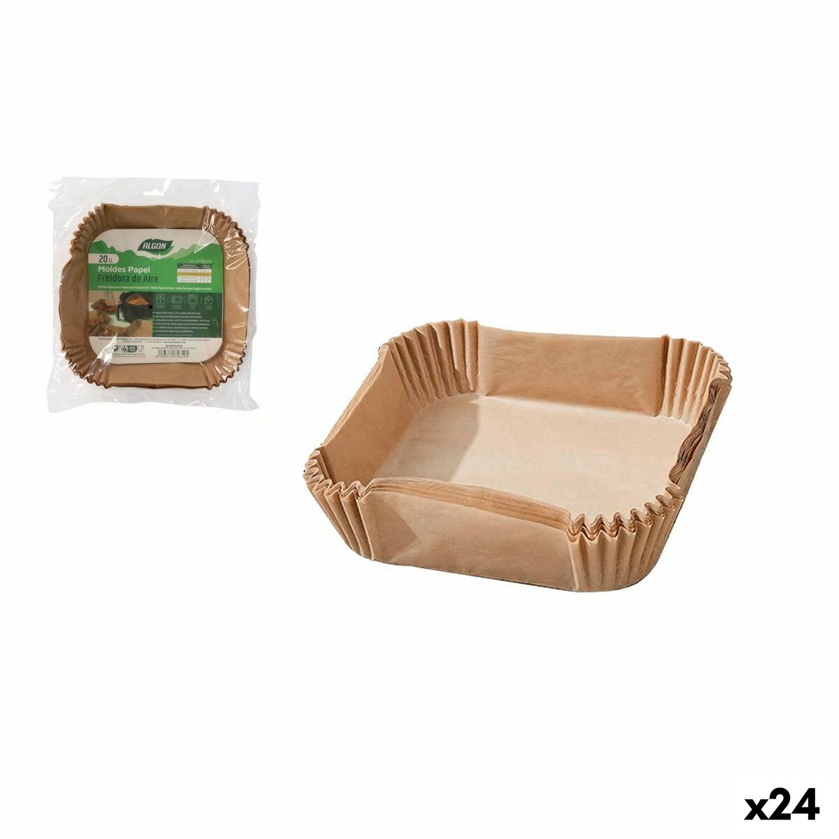 Food Tray Set Algon Φριτεζα χωρισ Λαδι 24 cm 20 Τεμάχια (24 Μονάδες)