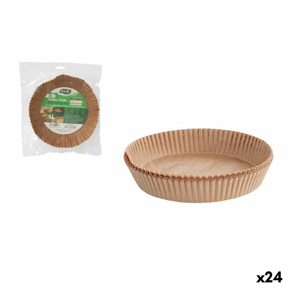 Food Tray Set Algon Φριτεζα χωρισ Λαδι 20 cm 20 Τεμάχια (24 Μονάδες)