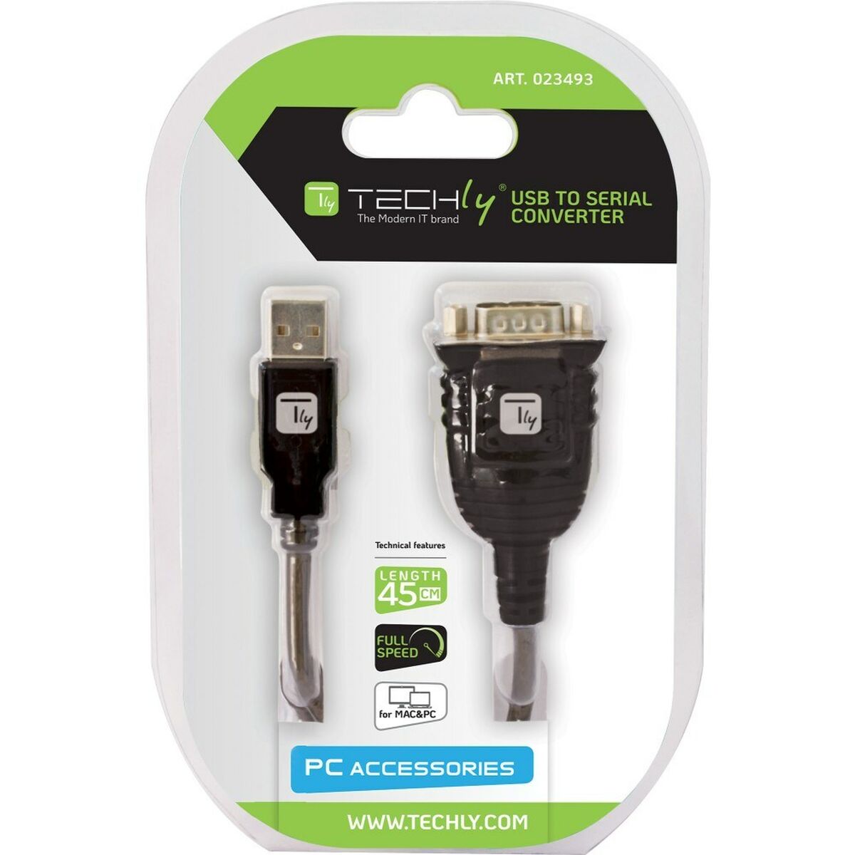 Αντάπτορας USB σε Θύρα Σειράς Techly IDATA USB-SER-2T 45 cm