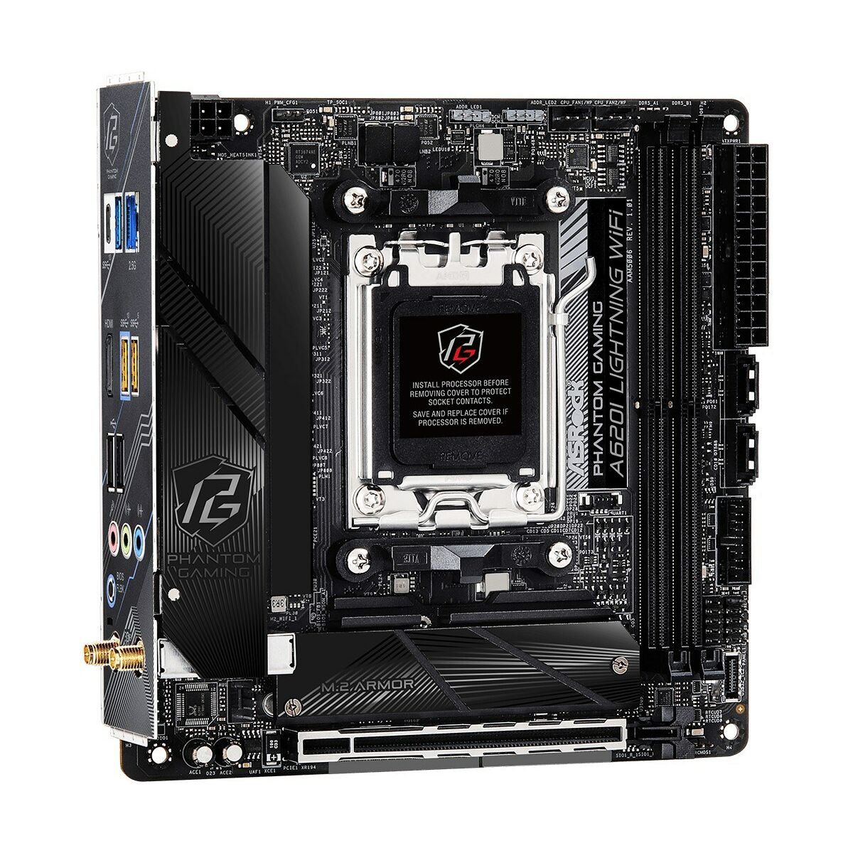 Μητρική Κάρτα ASRock A620I LIGHTNING WIFI Intel Wi-Fi 6 AMD AM5 AMD A620