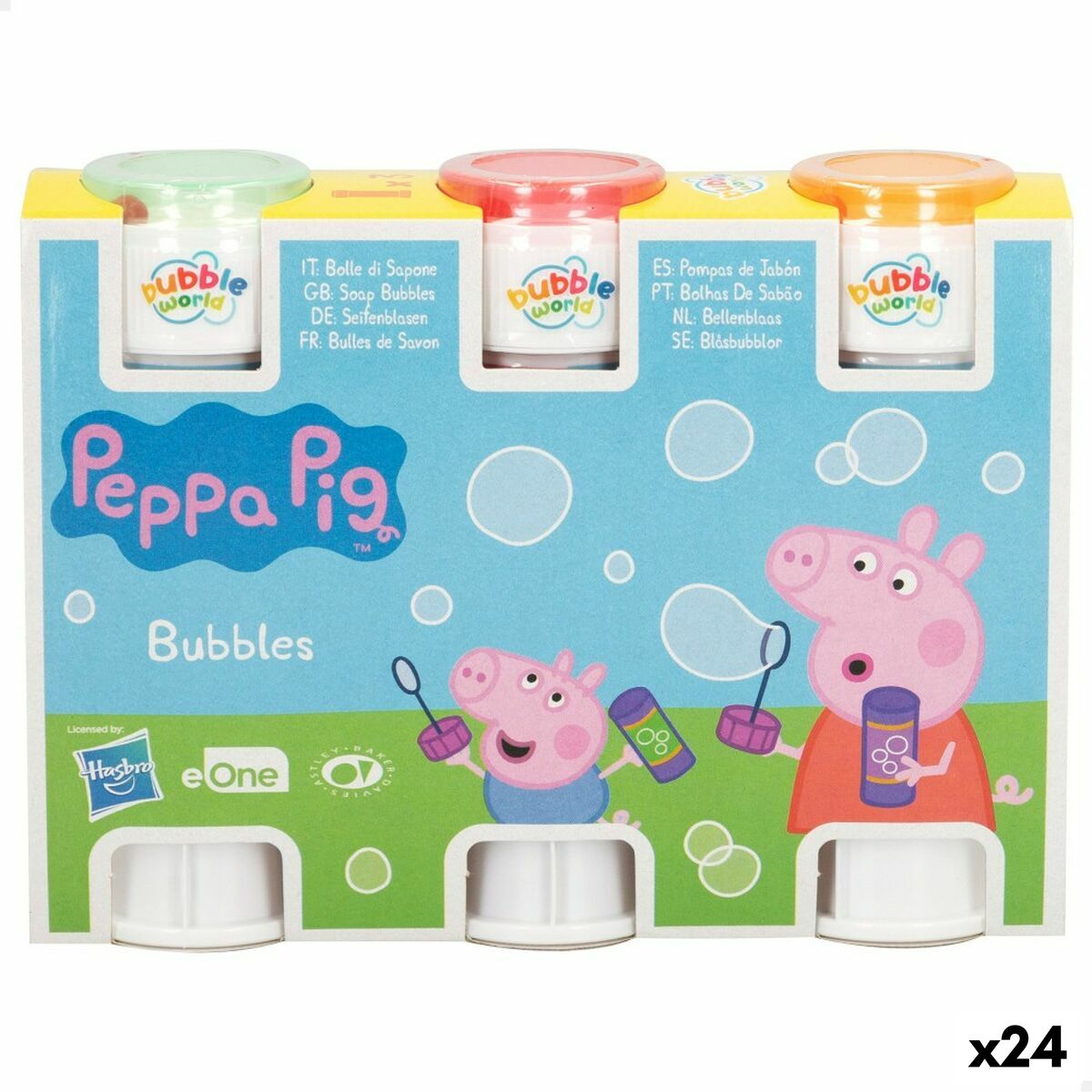 Bubble blower set Peppa Pig 3 Τεμάχια 60 ml (24 Μονάδες)