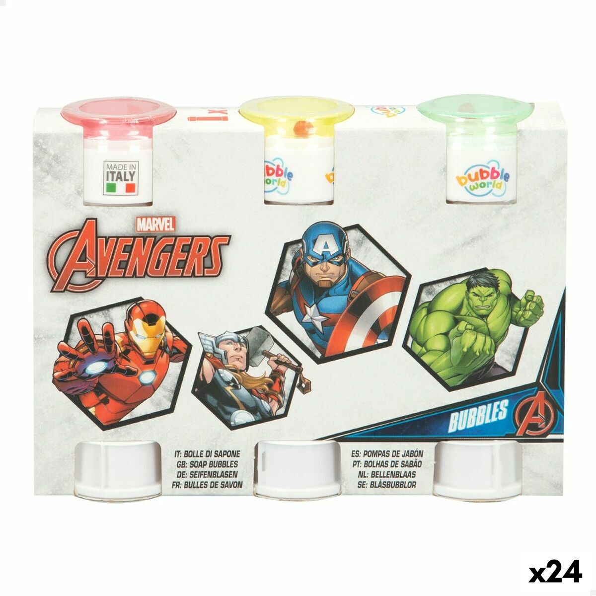 Bubble blower set The Avengers 3 Τεμάχια 60 ml (24 Μονάδες)