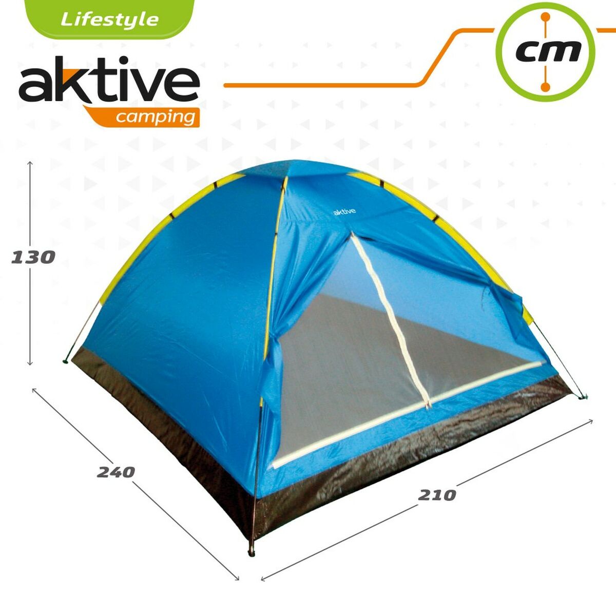 Camping Σκηνή Aktive 4 Άνθρωποι 210 x 130 x 240 cm (4 Μονάδες)