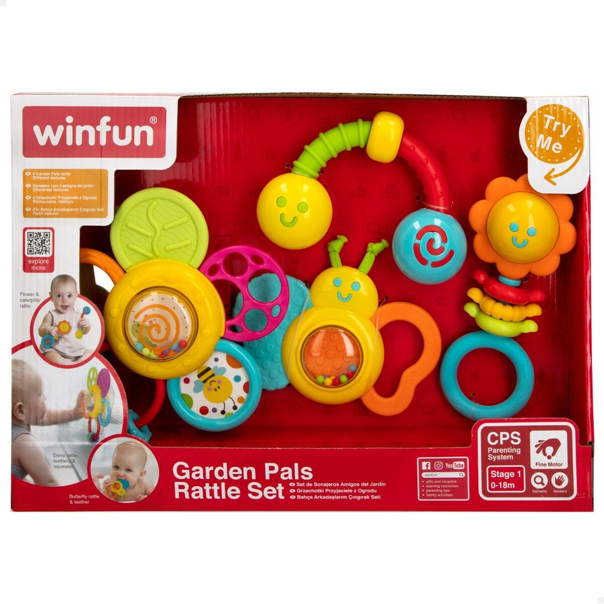 Rattle set Winfun 4 Τεμάχια 16 x 16 x 4,5 cm (x6)