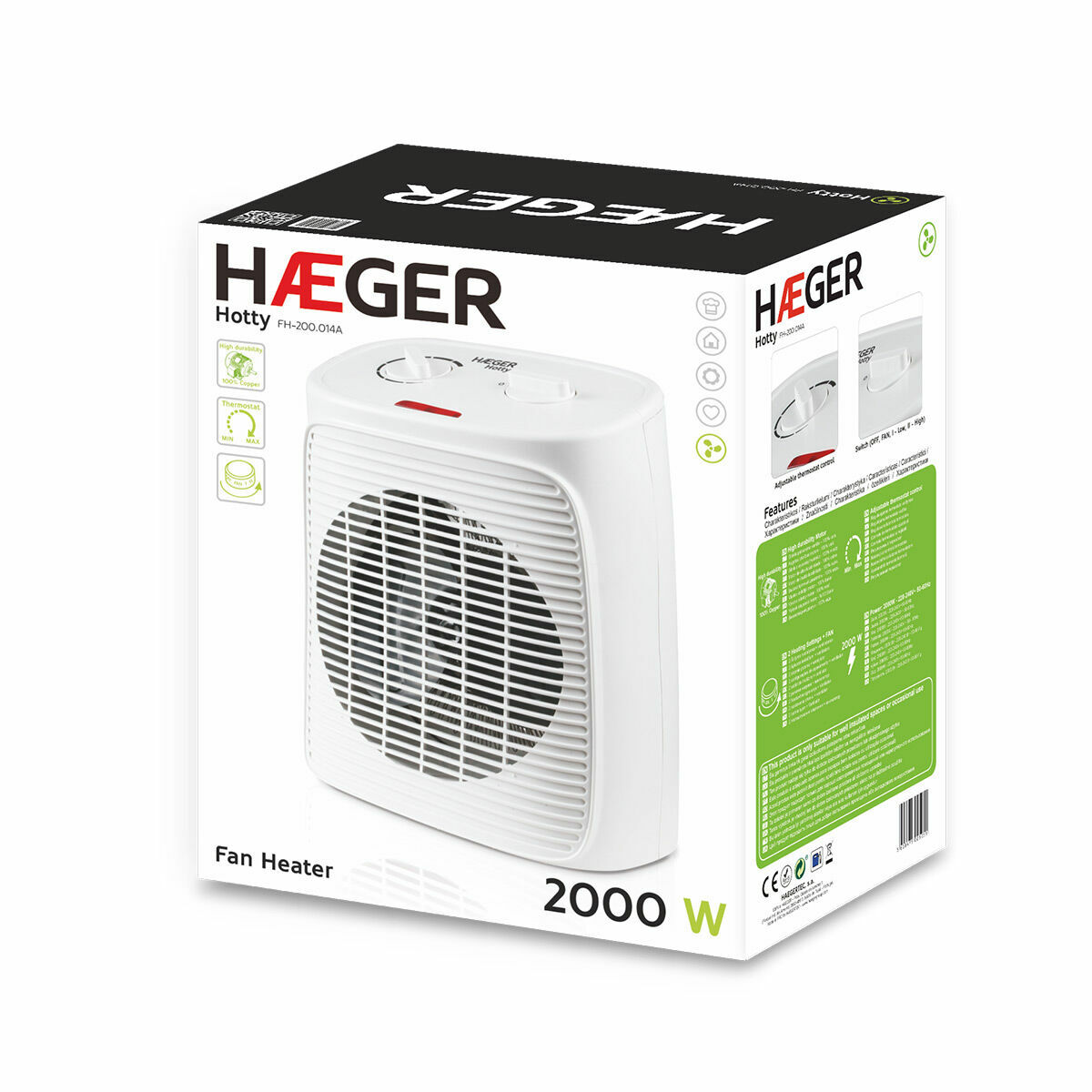 Φορητό Αερόθερμο Haeger FH-200.014A 2000 W Λευκό