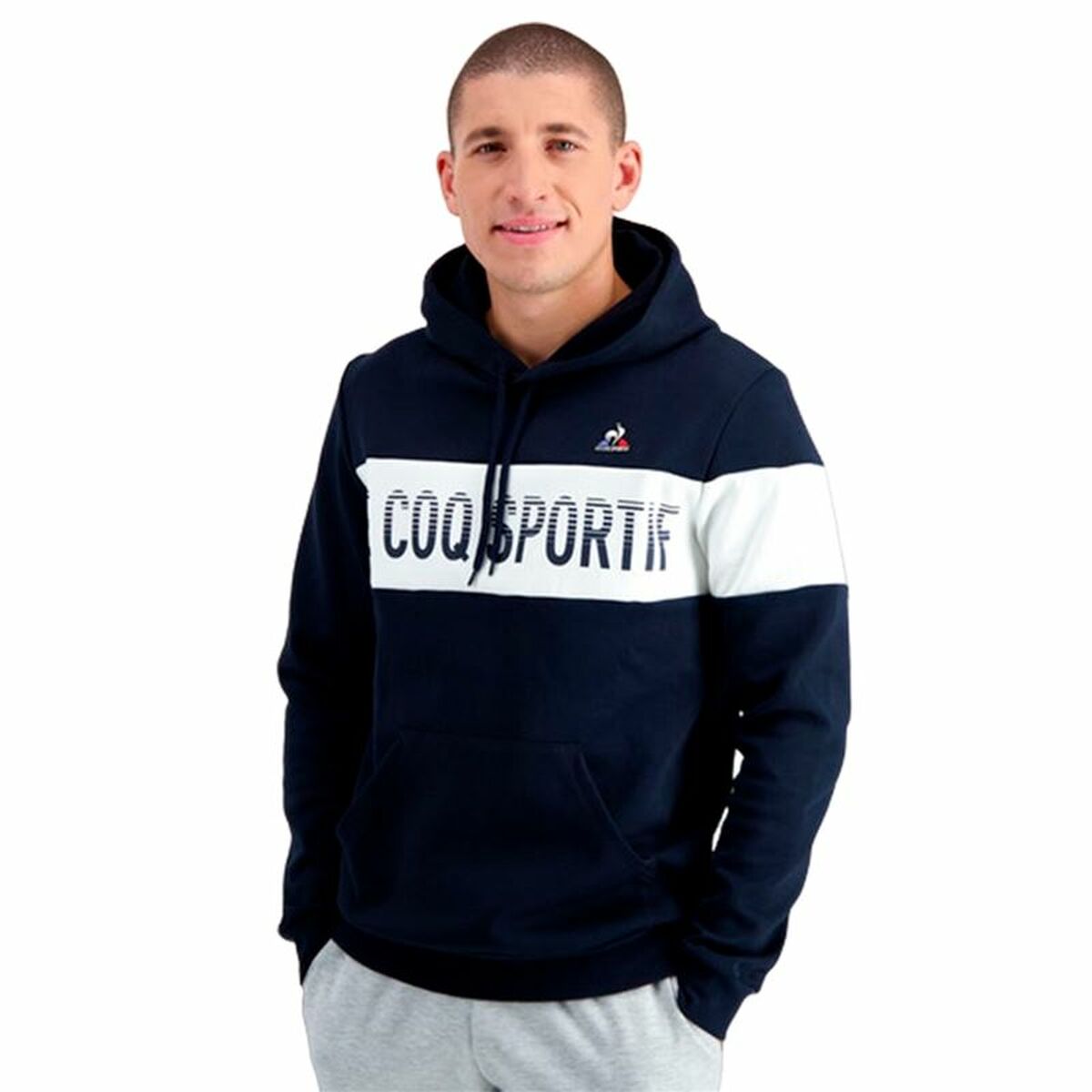 Unisex Φούτερ με Κουκούλα Le coq sportif BAH Hoody N°1 Ναυτικό Μπλε