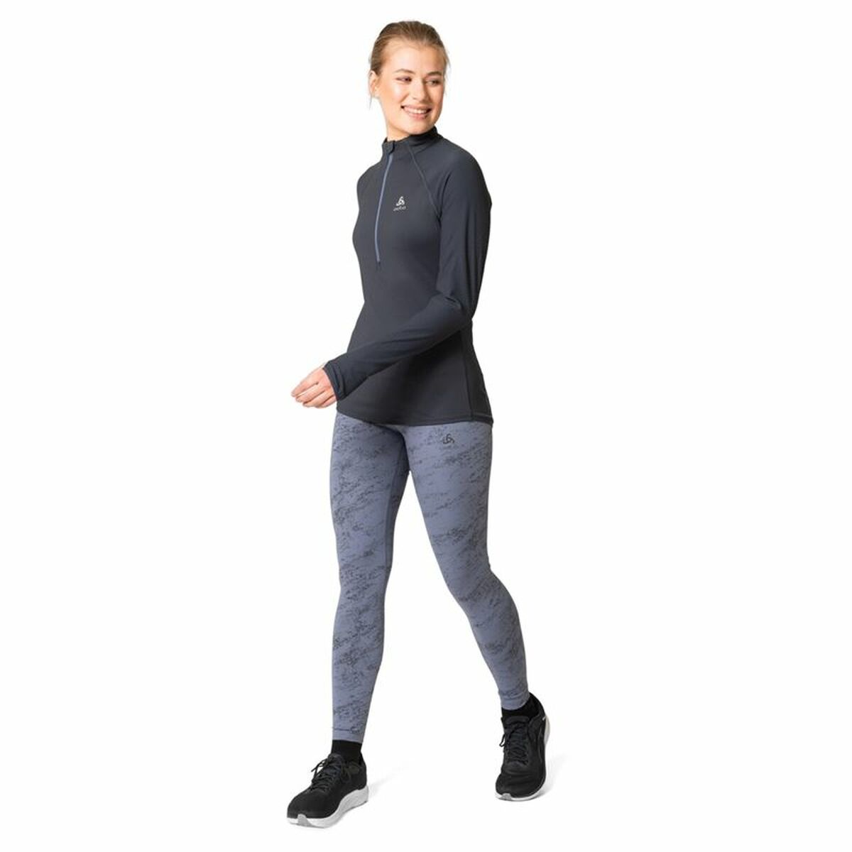 Unisex Μπλούζα με Μακρύ Μανίκι Odlo 1/2 Zip Zeroweight Μαύρο