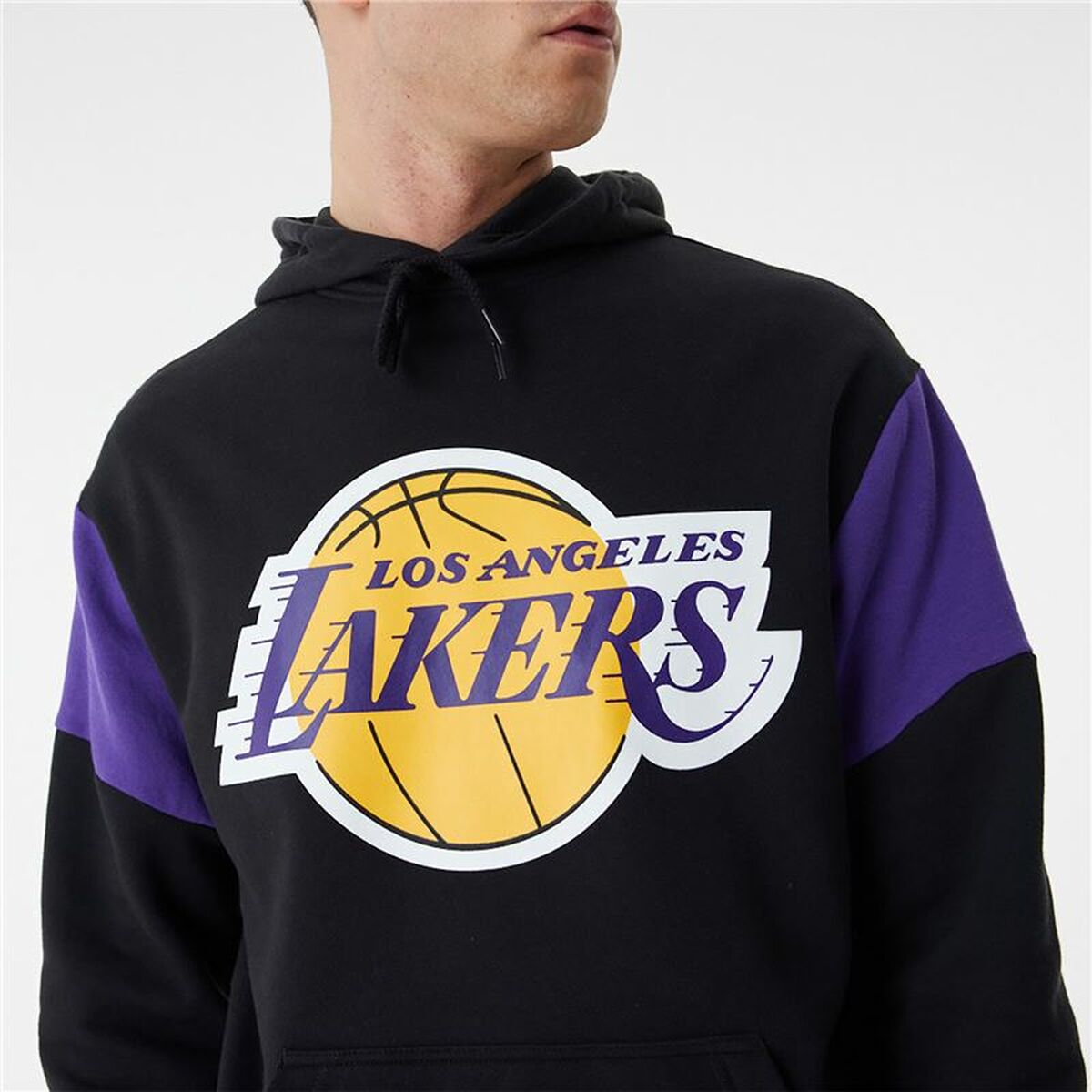 Unisex Φούτερ με Κουκούλα New Era NBA Colour Insert LA Lakers Μαύρο