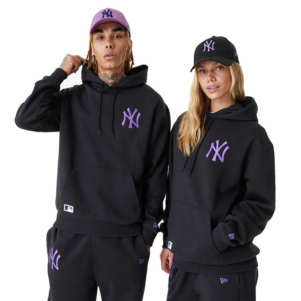 Unisex Φούτερ με Κουκούλα New Era League Essentials New York Yankees Μαύρο