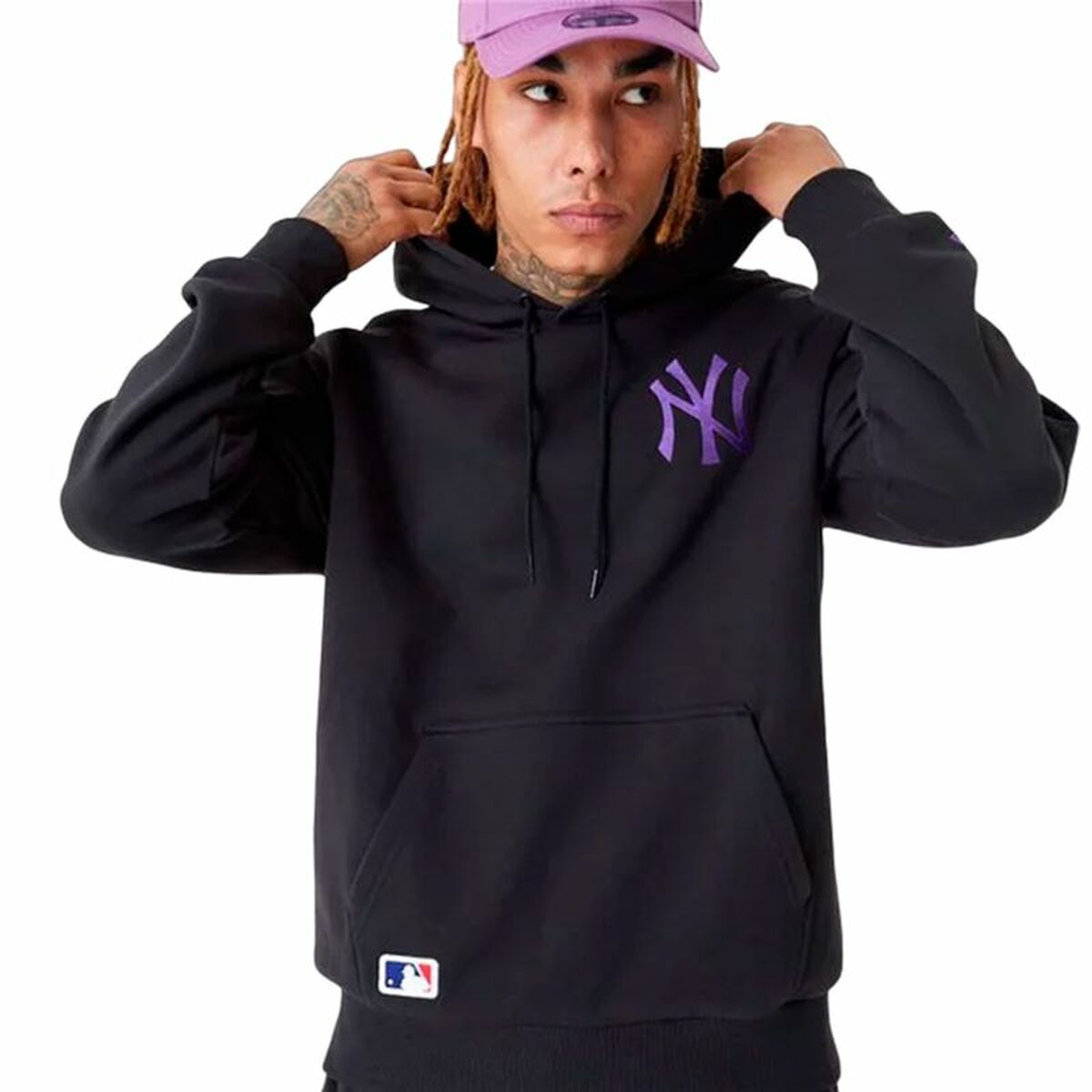 Unisex Φούτερ με Κουκούλα New Era League Essentials New York Yankees Μαύρο