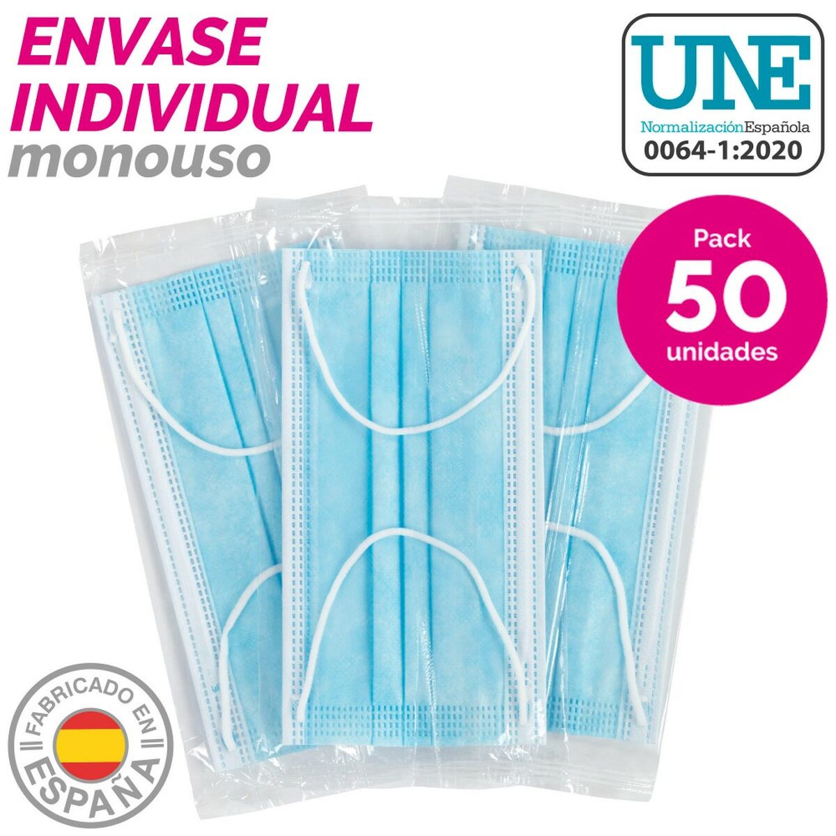 Box of hygienic masks SensiKare 50 Τεμάχια (12 Μονάδες)