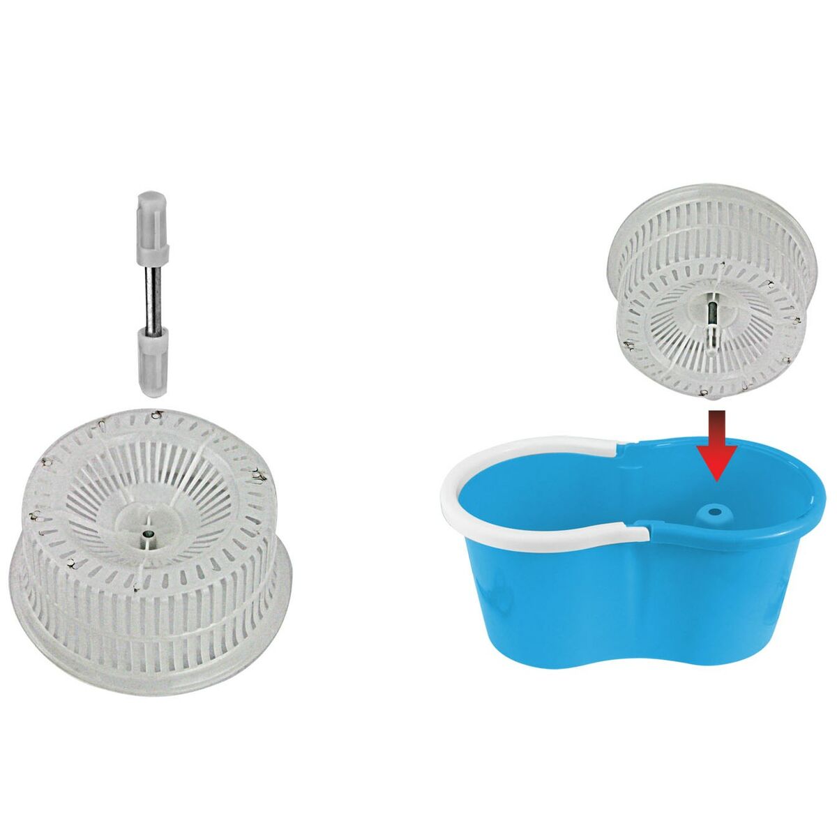 Mop with Bucket Esperanza EHS005 Μπλε Λευκό Μικροΐνες