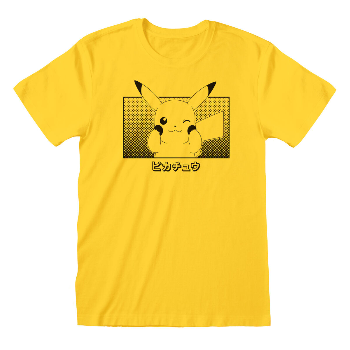 Unisex Μπλούζα με Κοντό Μανίκι Pokémon Pikachu Katakana Κίτρινο