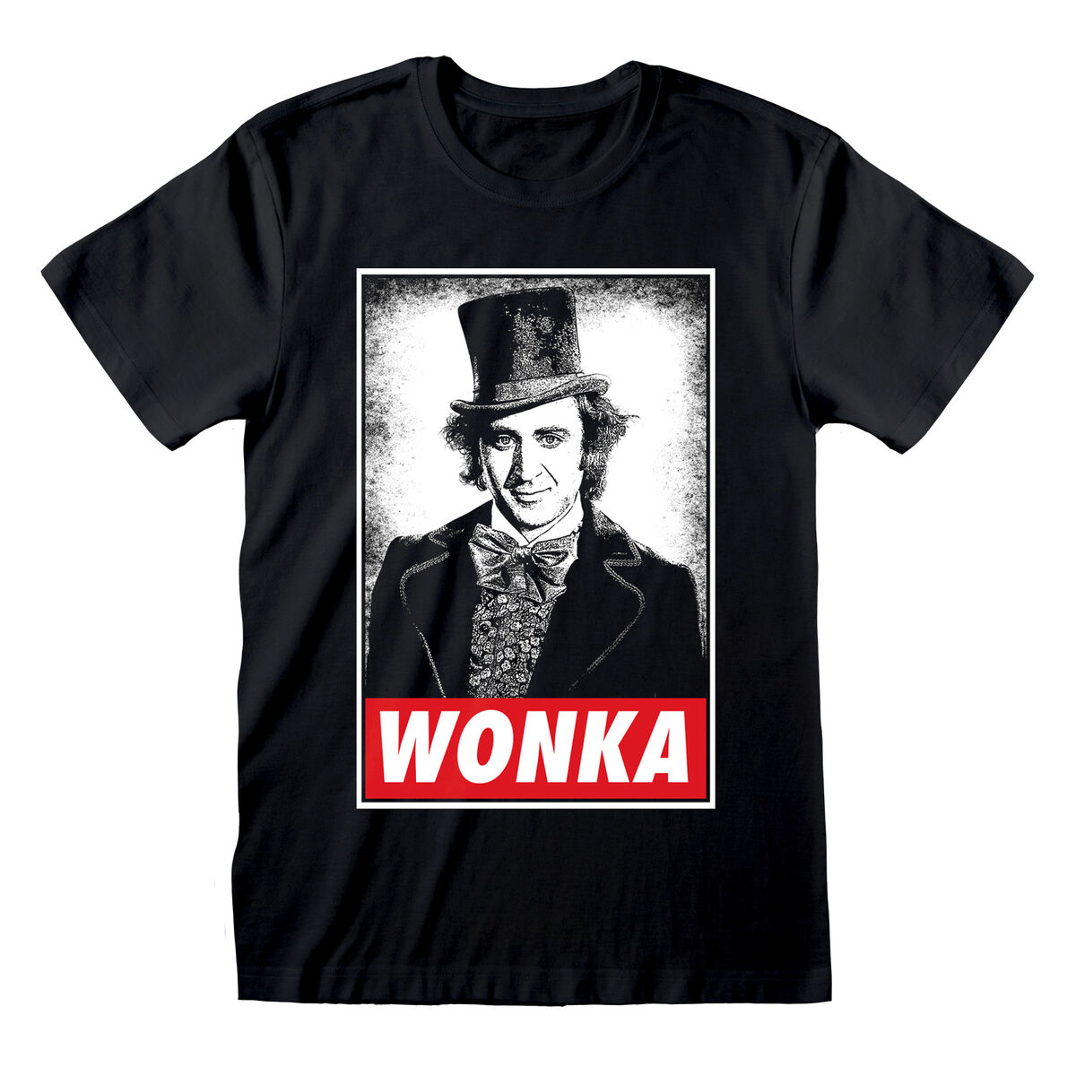 Unisex Μπλούζα με Κοντό Μανίκι Willy Wonka Wonka Μαύρο