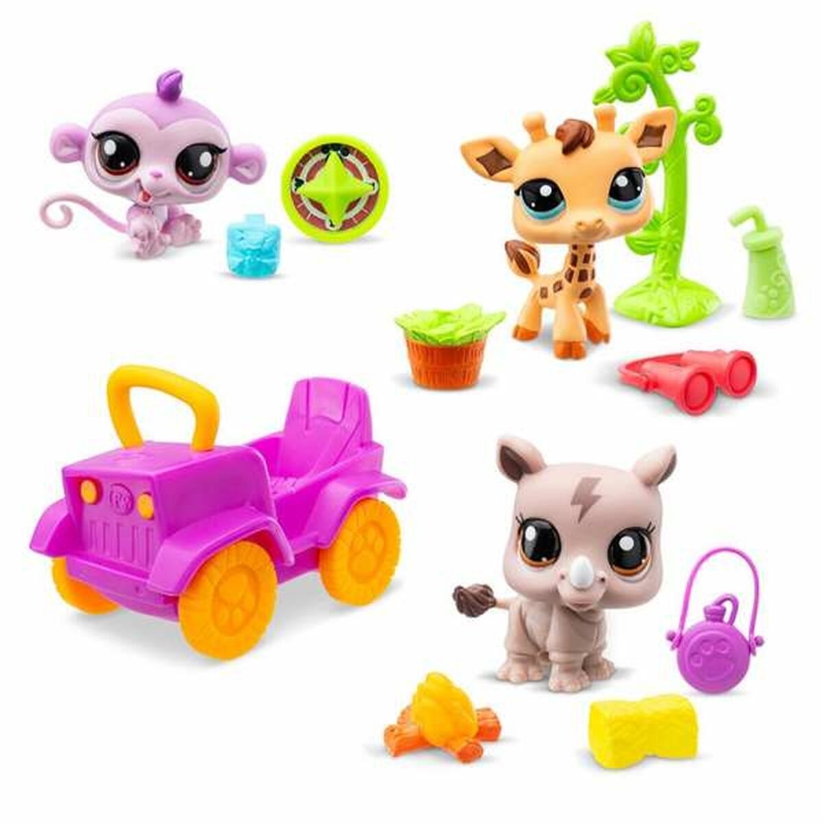 Playset Bandai Littlest Pet Shop SAFARI 8 Τεμάχια