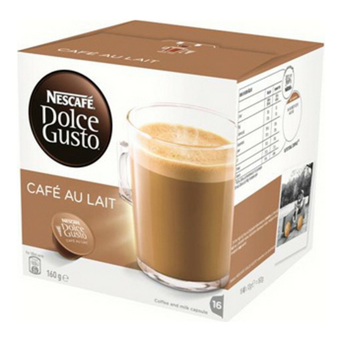 Κάψουλες για καφέ Au Lait Dolce Gusto (16 uds)