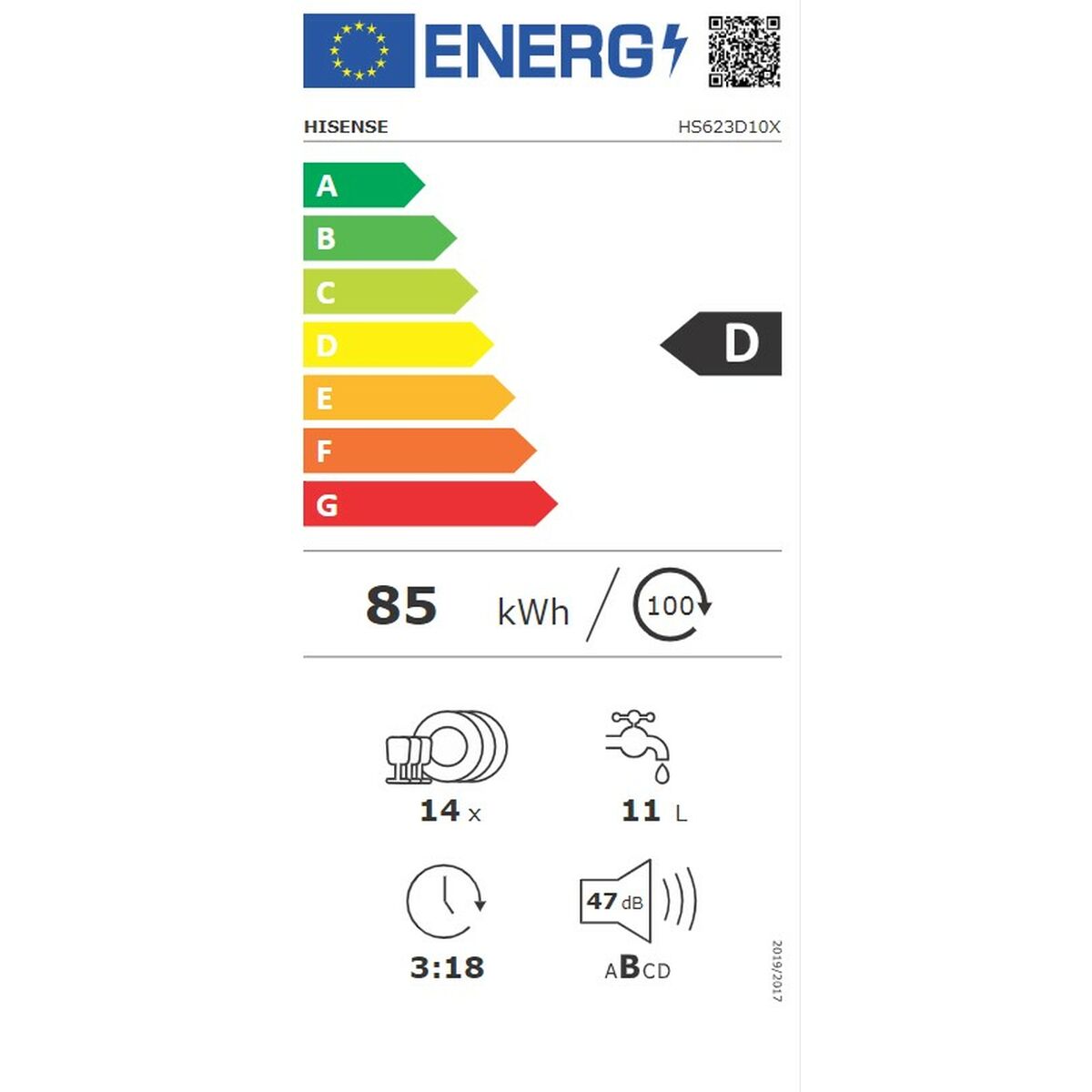 Πλυντήριο πιάτων Hisense HS623D10X 60 cm